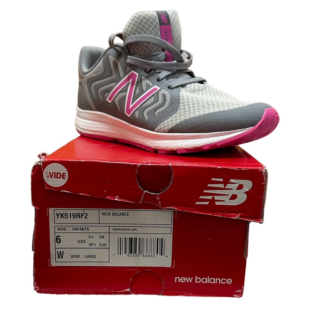 New Balance Women’s US Size 6W (EU Sz 38.5) Lace Up Running Shoe Gray Pink White
